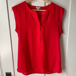 Jcrew 2 Red silk blouse